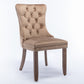 Nikki Collection Modern Tufted Velvet Upholstered Dining Chair - 2 Pieces, Khaki