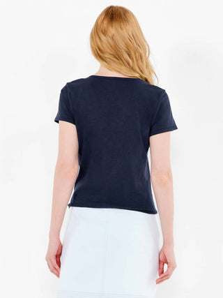 Nic + Zoe - Short Sleeve Round Neck Tie Front Tee