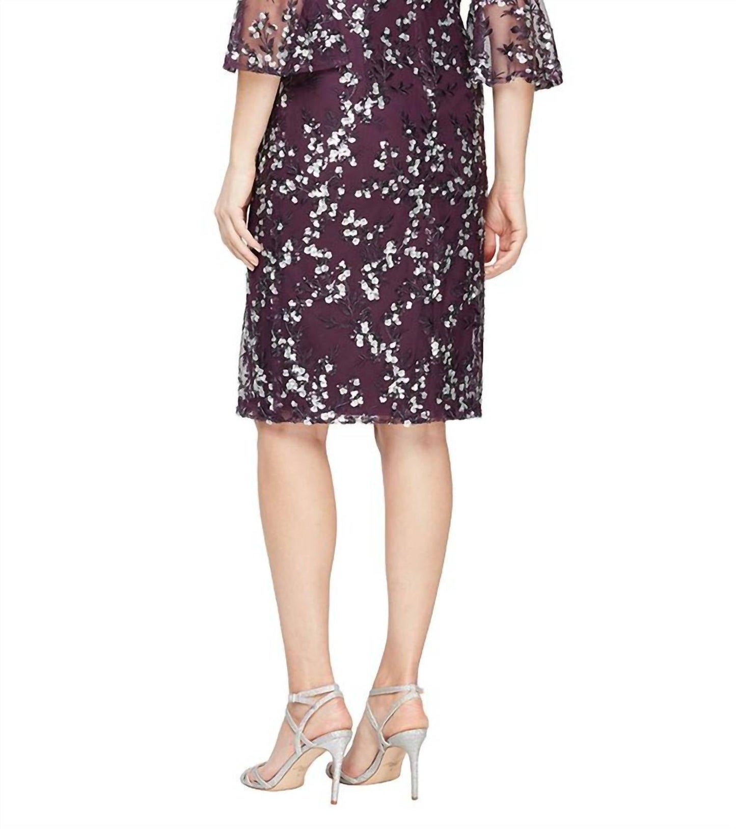 Alex Evenings - Embroidered Sequin Lace Sheath Dress