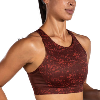 Brooks Women's Sports Bra - RR Glitch Print Copper