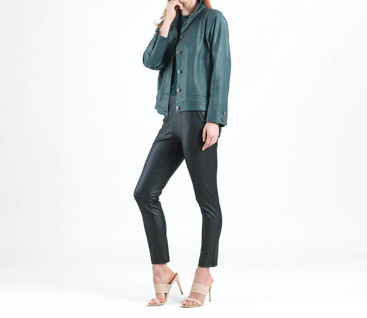 Clara Sunwoo - Liquid Leather Button Front Jacket