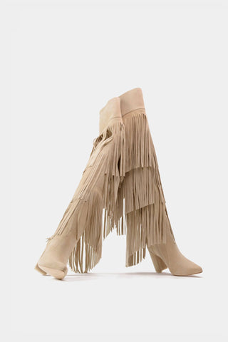 Dantelle Apparel - Women's Fringe Leather Tall Vespa Boots