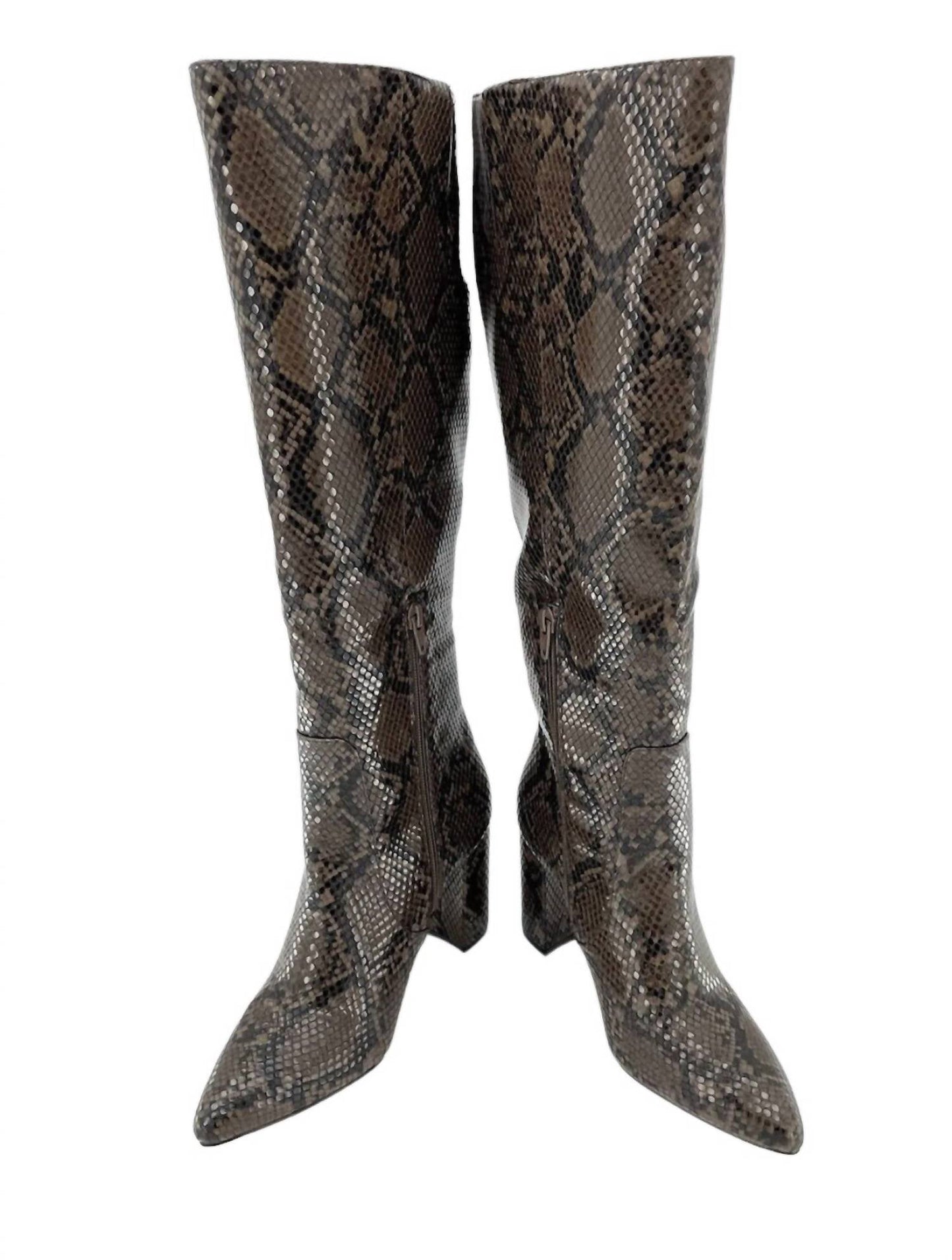 14Th & Union - Women's Jarden Snake Print Glossy Vegan Leather Tall Boots