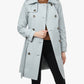 London Fog - Double Breasted Hooded Trench Coat With Waist Belt