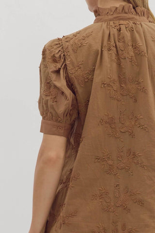 Entro - Graceful Blooms Embroidered Dress