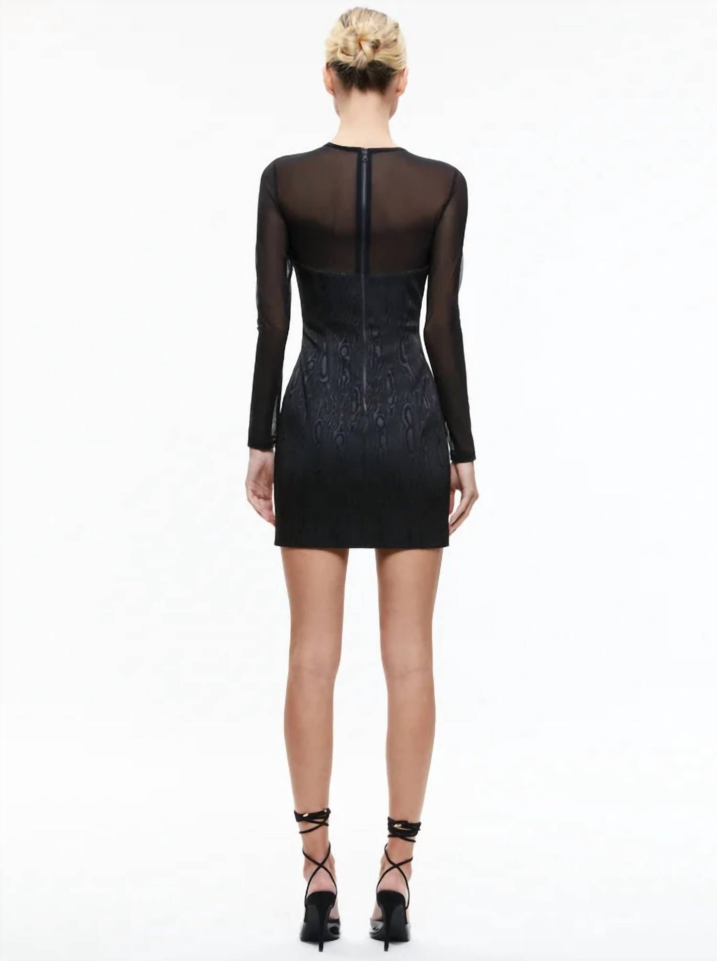 Alice + Olivia - Takako Mesh Long Sleeve Minidress