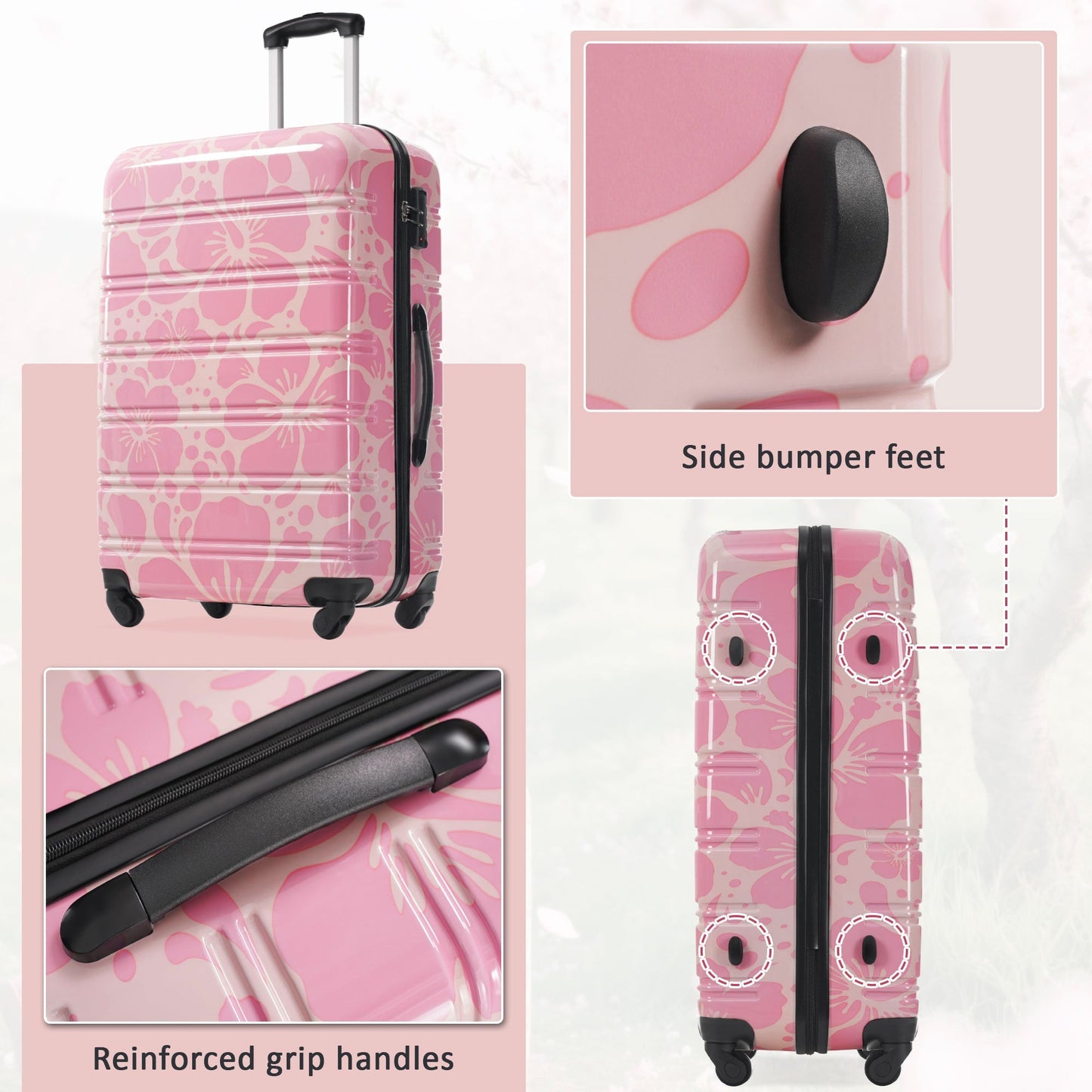 Hardshell Luggage Sets 3-Pcs Spinner Suitcase with TSA Lock