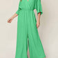Double Take - Chic Surplice Wide Leg Jumpsuit