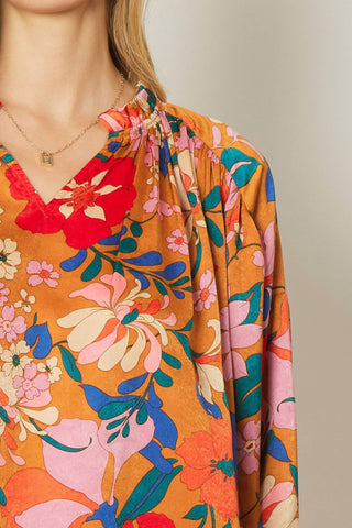 Entro - Bold Floral Print Top
