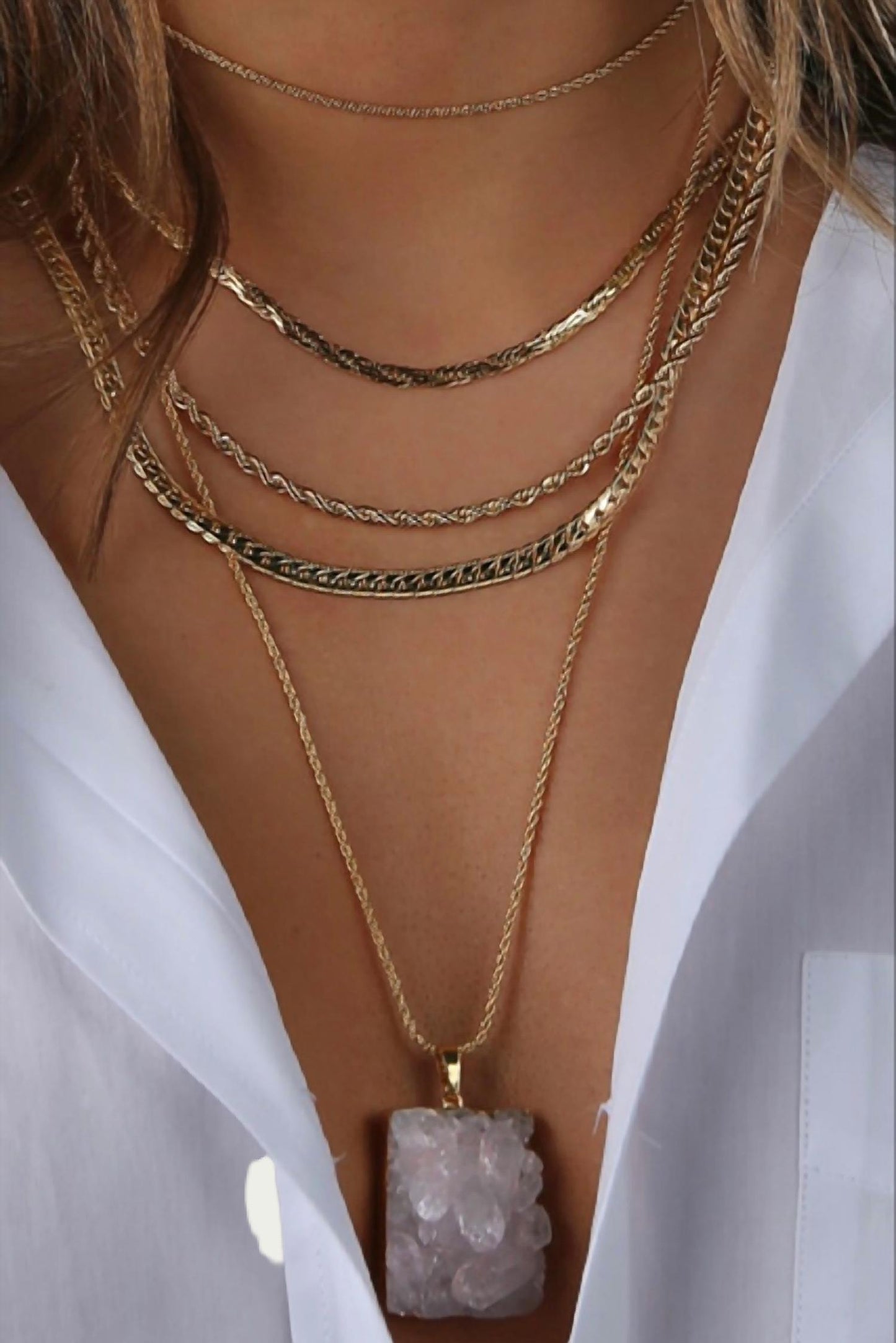 Crystal Haze - DOUBLE ROPE CHAIN NECKLACE