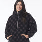 Sherpa Quarter Zip Pullover Black Buffalo Plaid