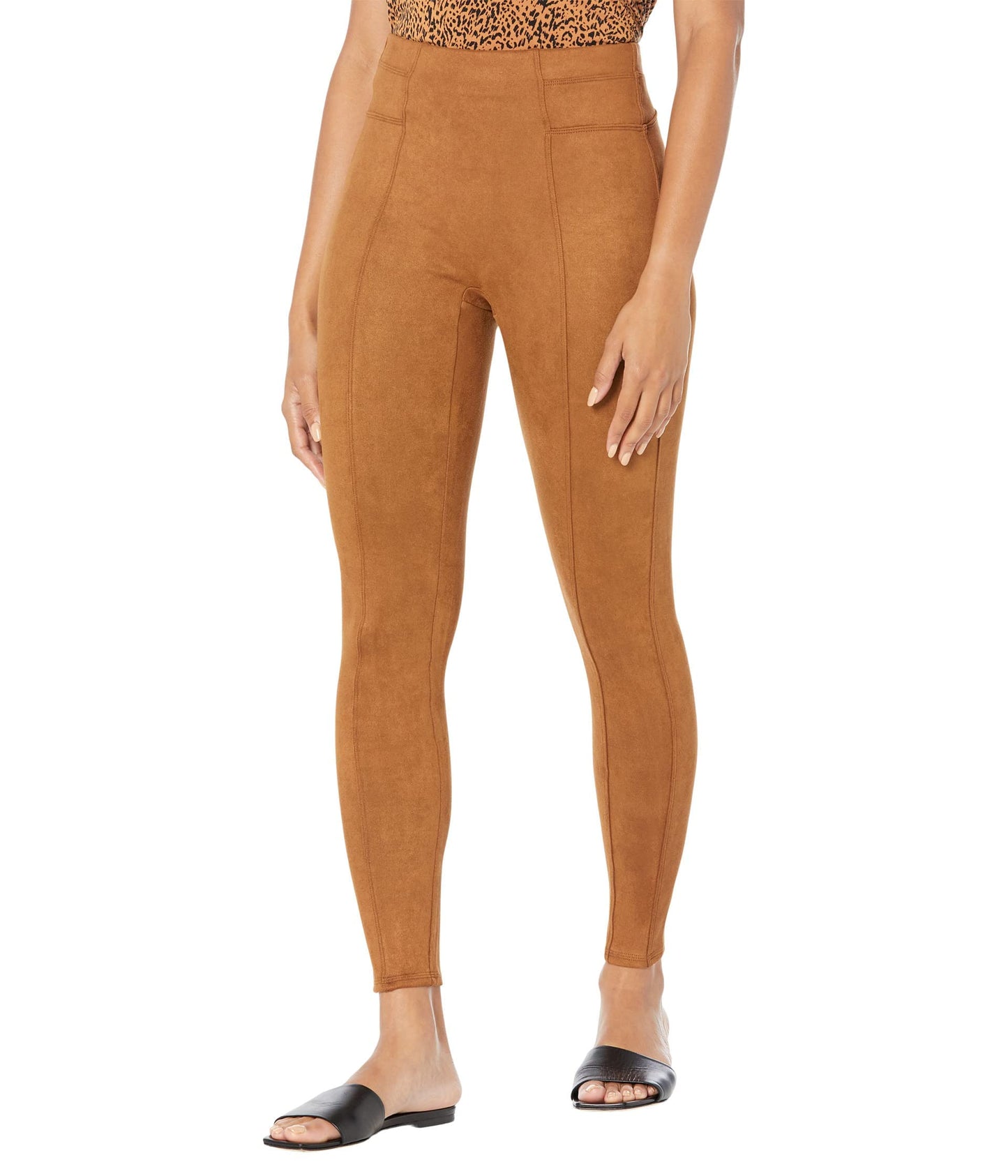 SPANX Faux Suede Leggings Rich Caramel MD - Regular 27