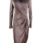 Vince Camuto Women's Metallic Animal Print Stretch Dress Gold-Brown Size 8