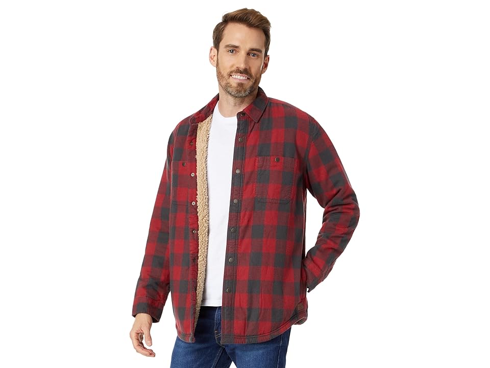 LLBean Men's Sherpa Lined Scotch Plaid Shirt - Vintage Red