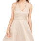 Teeze Me Womens Juniors Glitter Strappy Mini Dress Gold 13/14