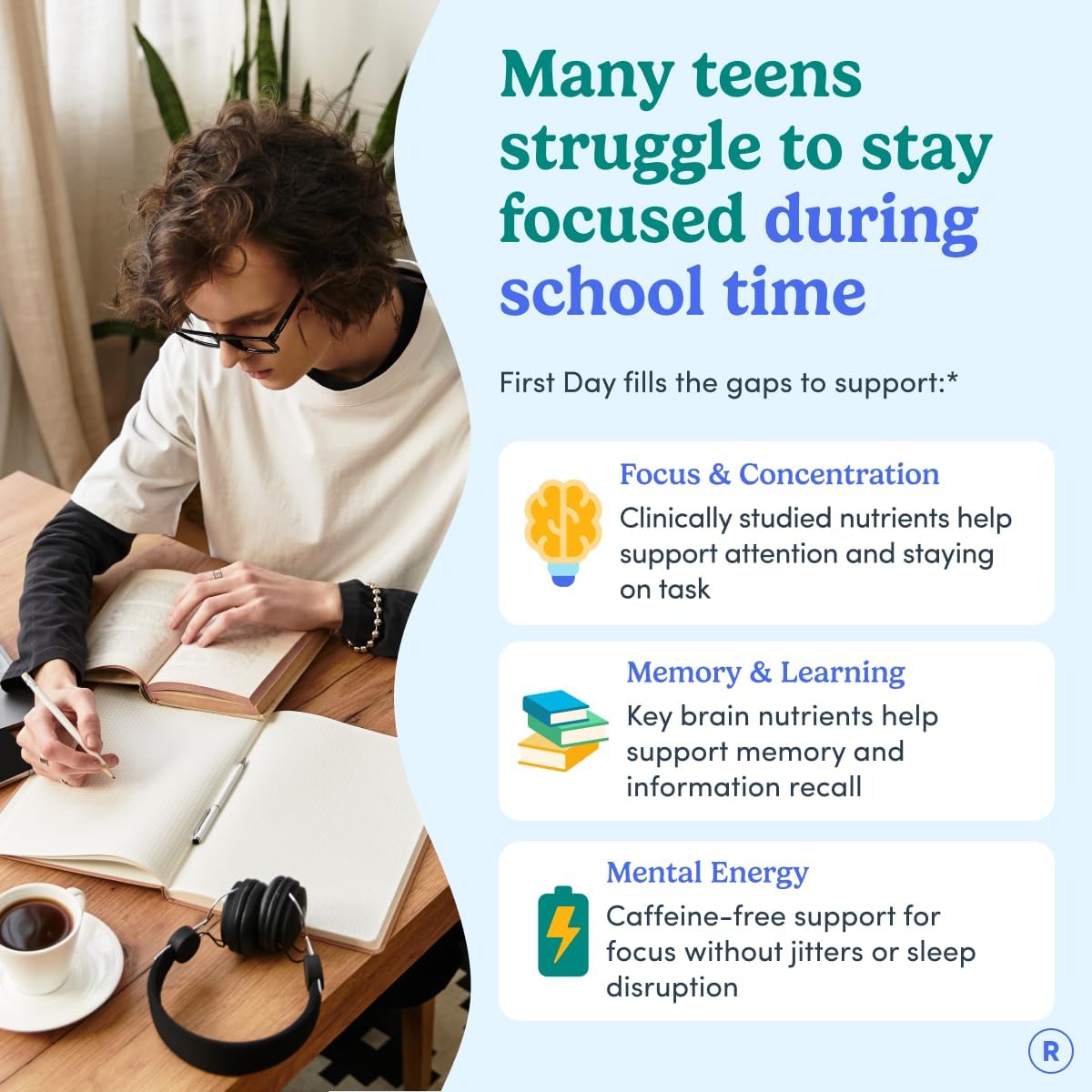 FIRST DAY Teens' Daily Focus Brain Support