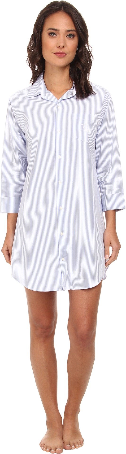 Lauren Ralph Lauren Essentials Striped His Shirt Carissa Bengal Stripe French Blue/White