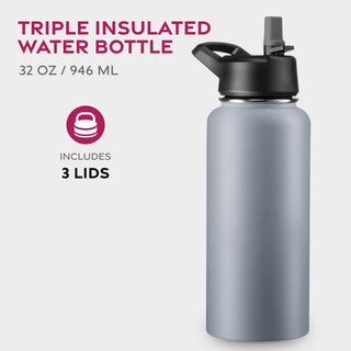 Insulated Sports Water Bottle with Straw