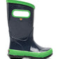 BOGS Kids Navy Green Rainboots