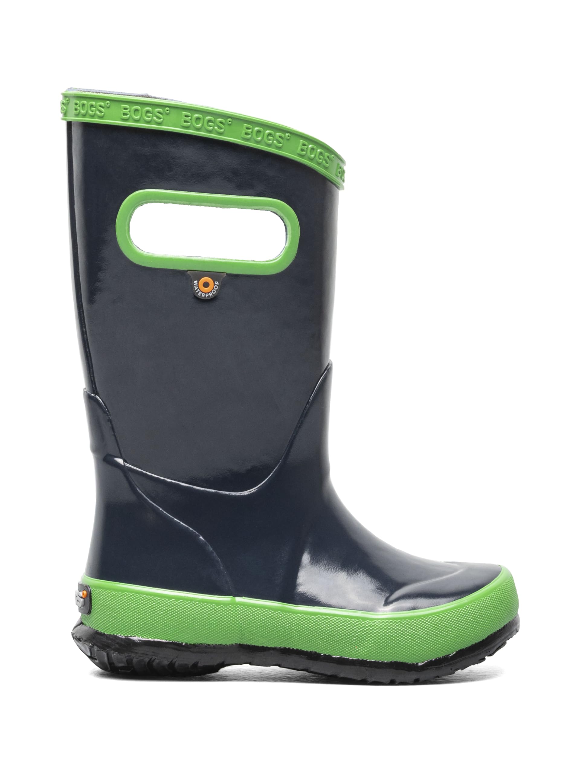 BOGS Kids Navy Green Rainboots