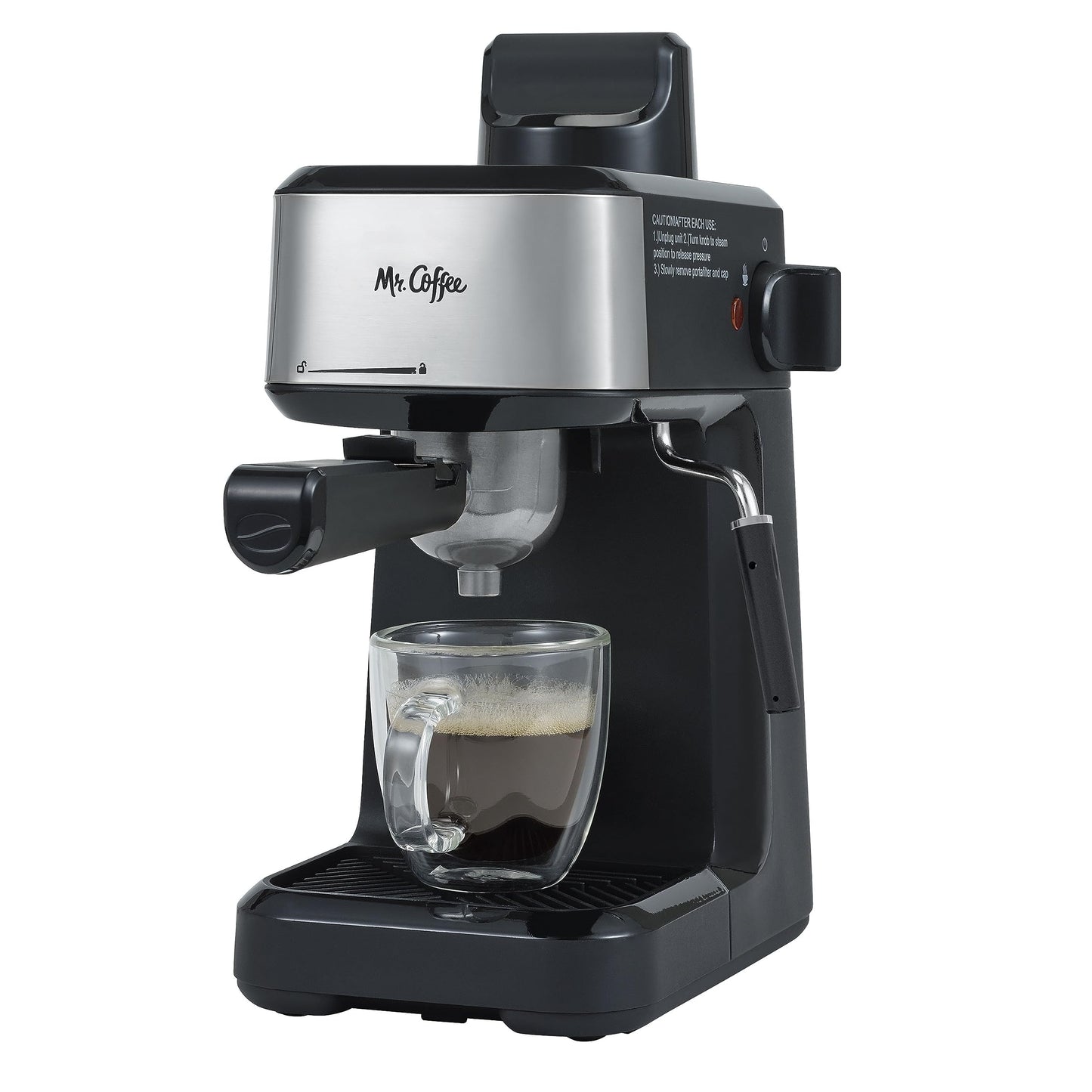 Mr Coffee Steam Espresso Maker with Stainless Steel Frothing Pitcher