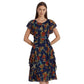 LAUREN Ralph Lauren Alashany Short Sleeve Day Dress Blue Multi