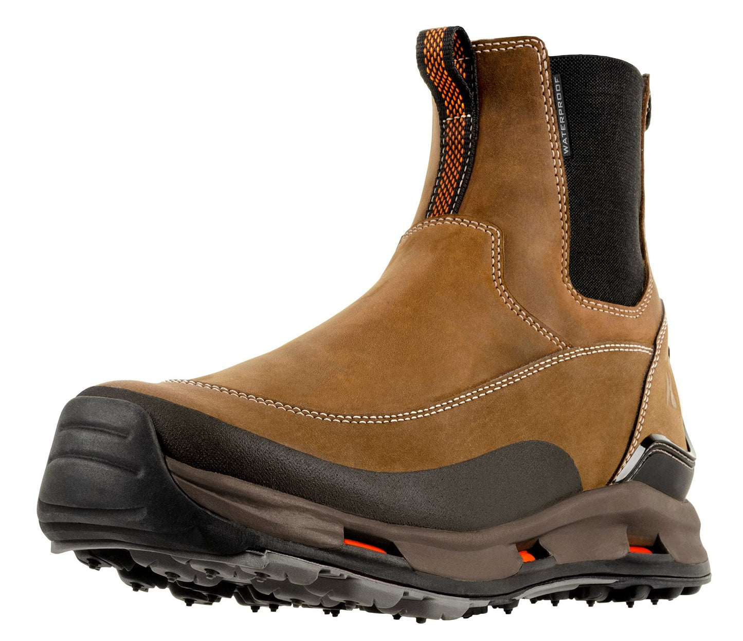 Korkers Men's Alpine Chelsea w/TrailTrac Sole Boots, Brown, 9.5