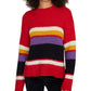 Sanctuary Womens Striped Knit Mock Sweater Red XS