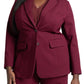 ELOQUII Women's Plus Size The Ultimate Stretch Long Two Button Blazer - 18, Maroon Banner