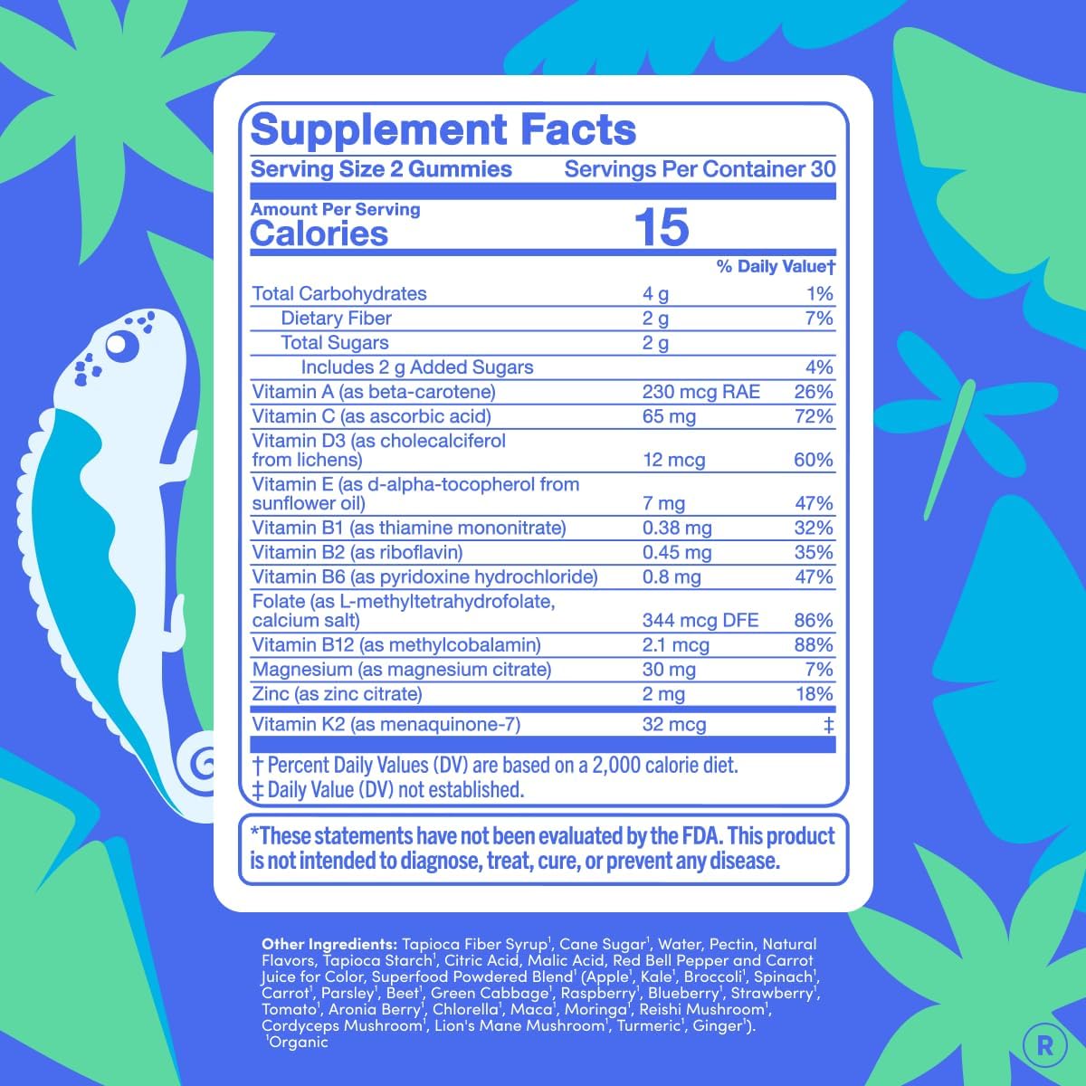 FIRST DAY Vitamins for Teens - Teen Multi Vitamins for Girls & Boys 12-17, Organic Fruit & Veggie Blend - 12 Key Nutrients: Vitamins A, B1, B2, B6, B9, B12, C, D3, E, K2-30 Day Supply
