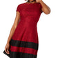 Teeze Me Womens Lace Striped Cocktail Dress Red 13