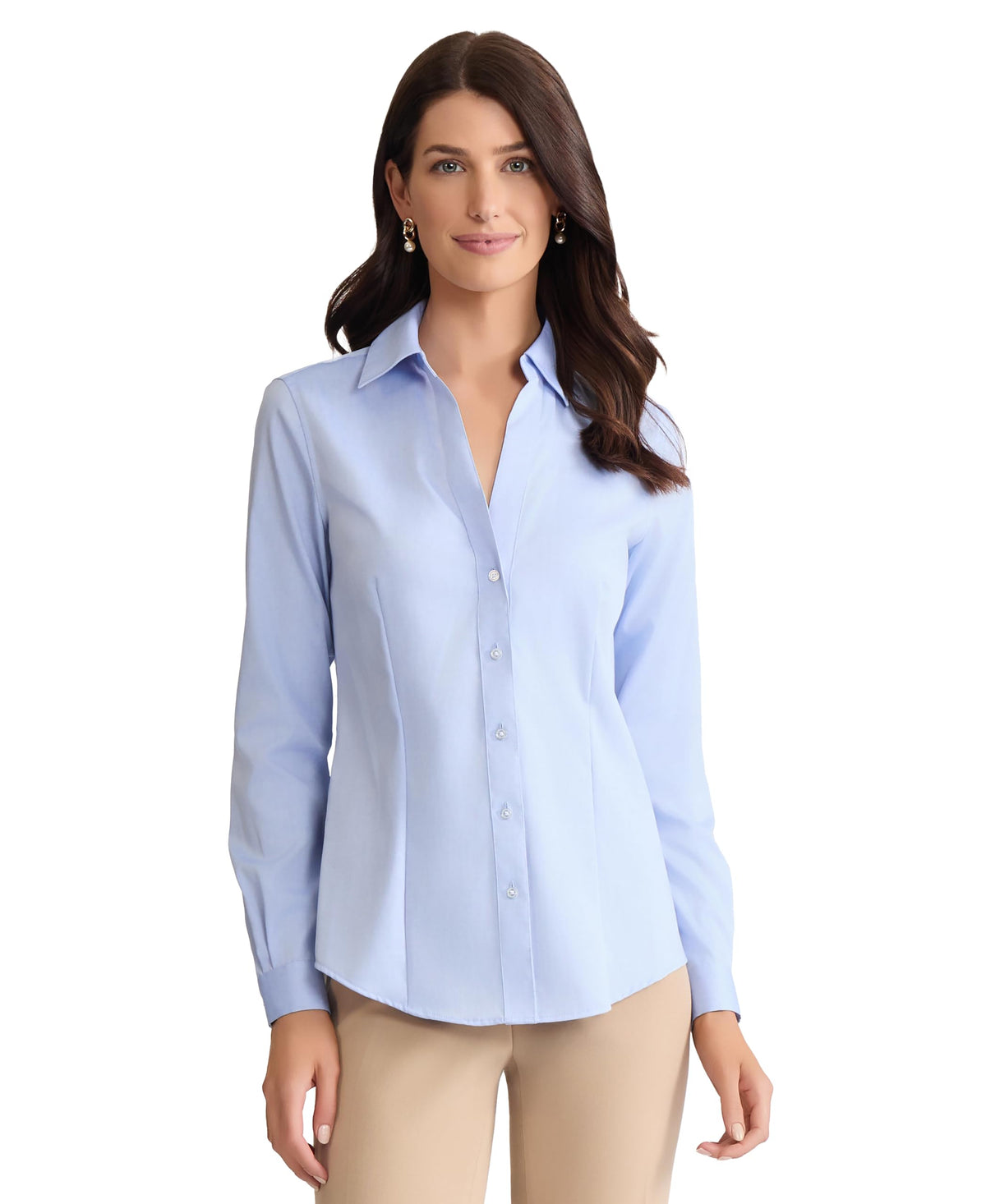 Jones New York Womens Long Sleeve Easy Care Button Down Shirt