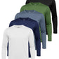 Real Essentials 3 & 5 Pack: Men's Mesh Quick Dry Athletic Long Sleeve T-Shirt UPF SPF UV Sun (Available in Big & Tall)