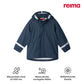 Reima Lampi Kids Waterproof Hooded Rain Jacket - Navy Blue