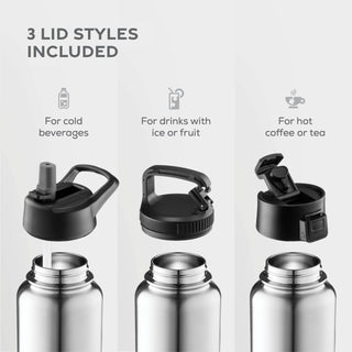 Insulated Sports Water Bottle with Straw