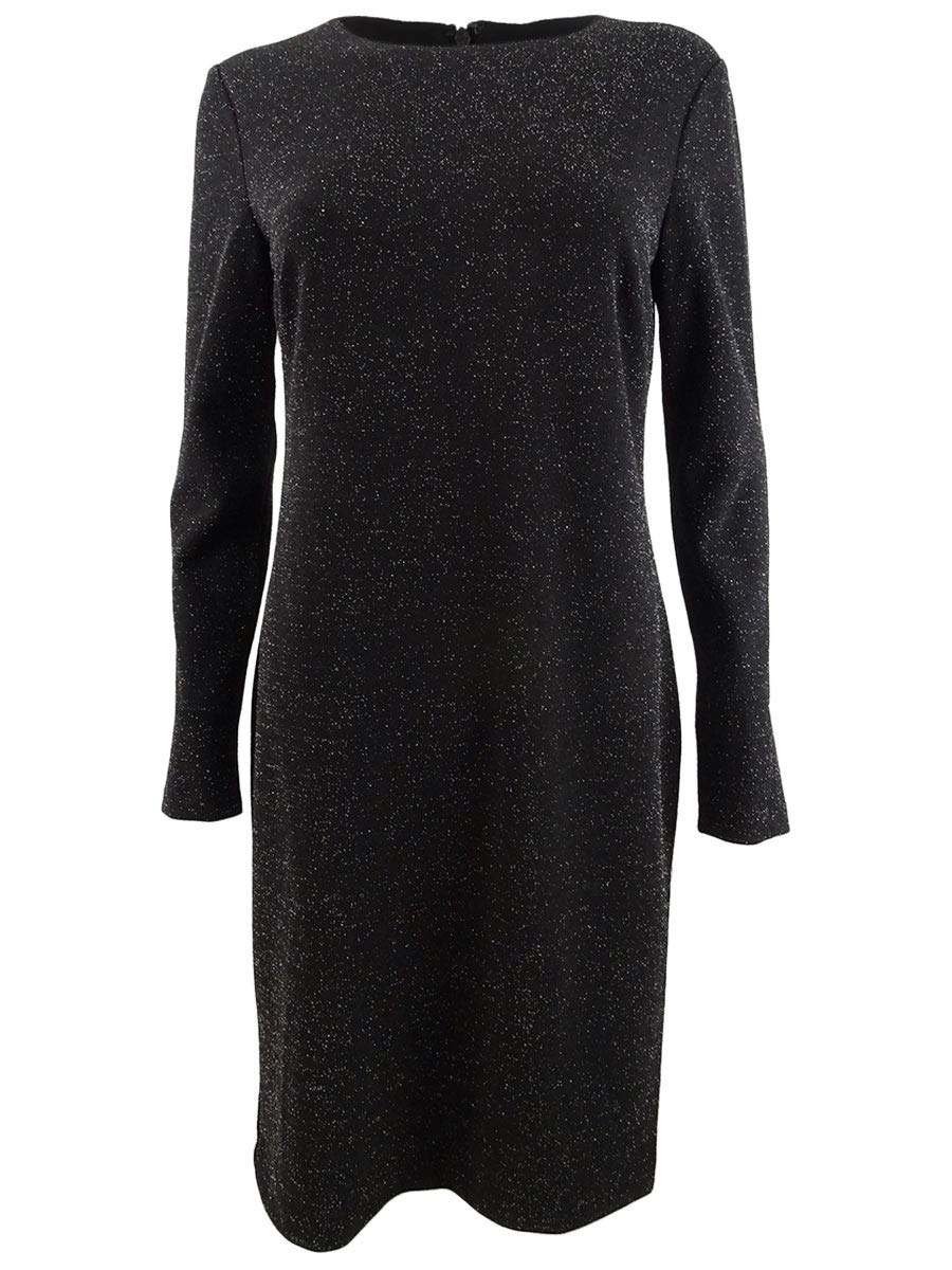 Lauren Ralph Lauren Women's Metallic-Knit Dress (4, Black)