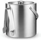 Double- Wall Stainless Steel Insulated Ice Bucket with Lid & Ice Tong