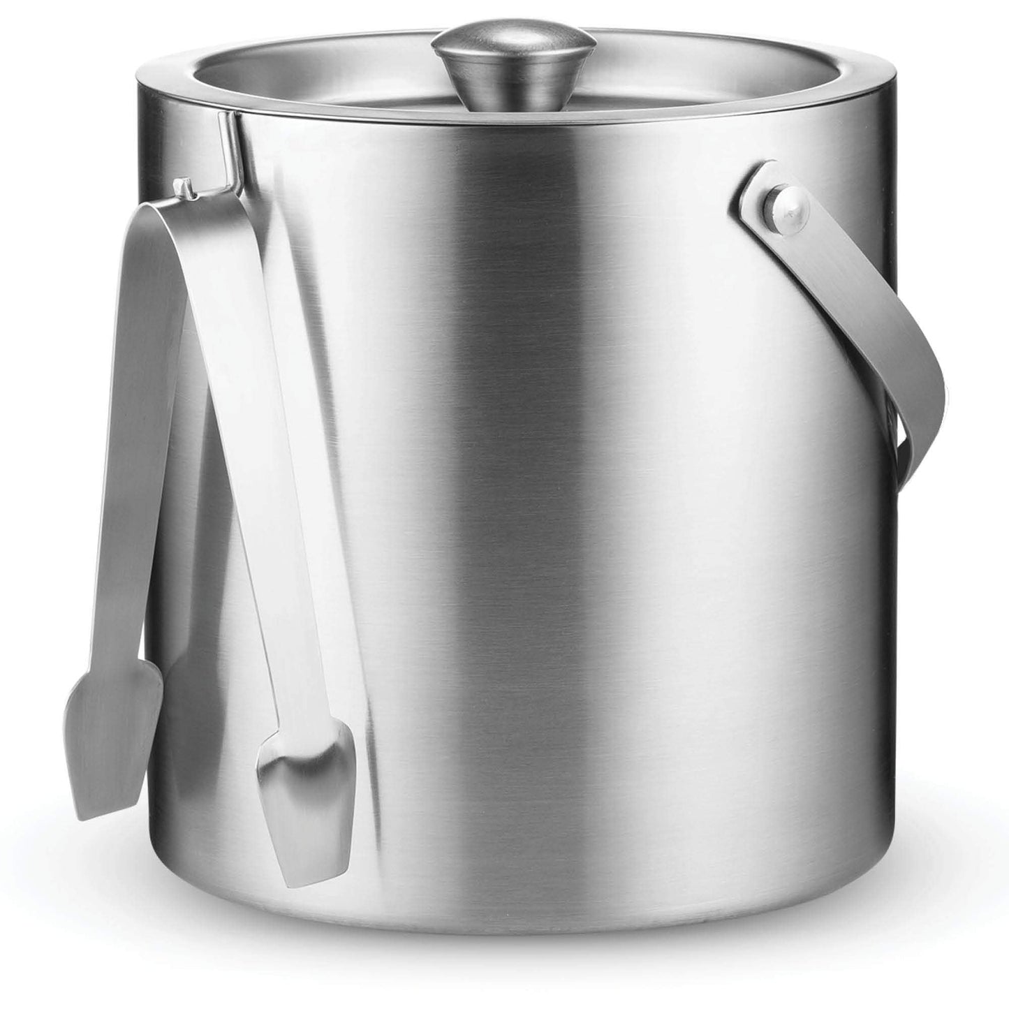 Double- Wall Stainless Steel Insulated Ice Bucket with Lid & Ice Tong