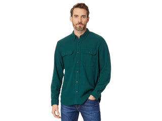 LLBean Men's Slightly Fitted Field Flannel Shirt - Dark Pine