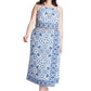 ELOQUII Women's Plus Size Border Print Midi Skirt - 22, Azulejo
