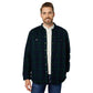 LL Bean Men's Sherpa Lined Black Watch Plaid Flannel Shirt