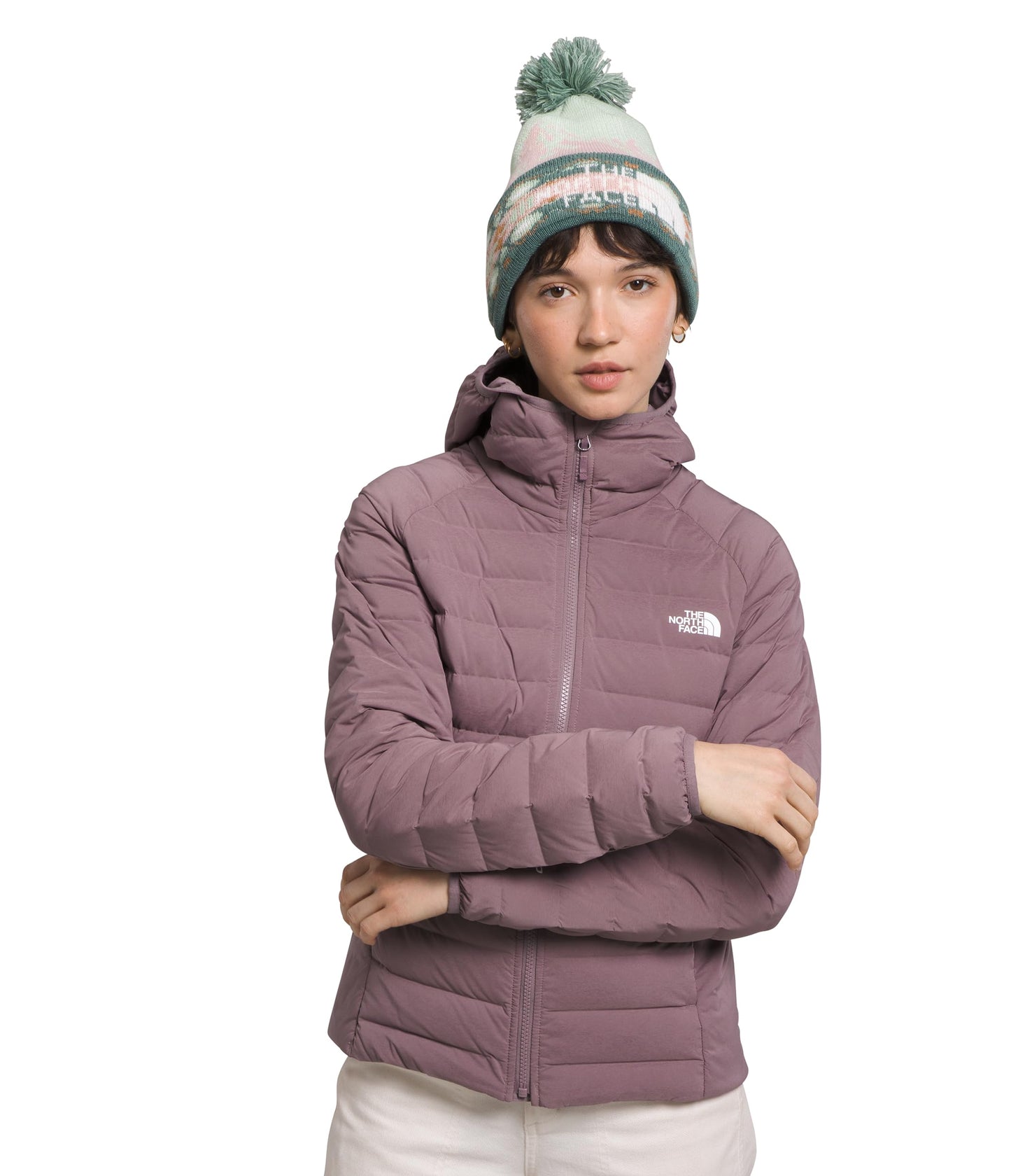 Womens Belleview Stretch Down Insulated Hoodie Jacket - Fawn Grey