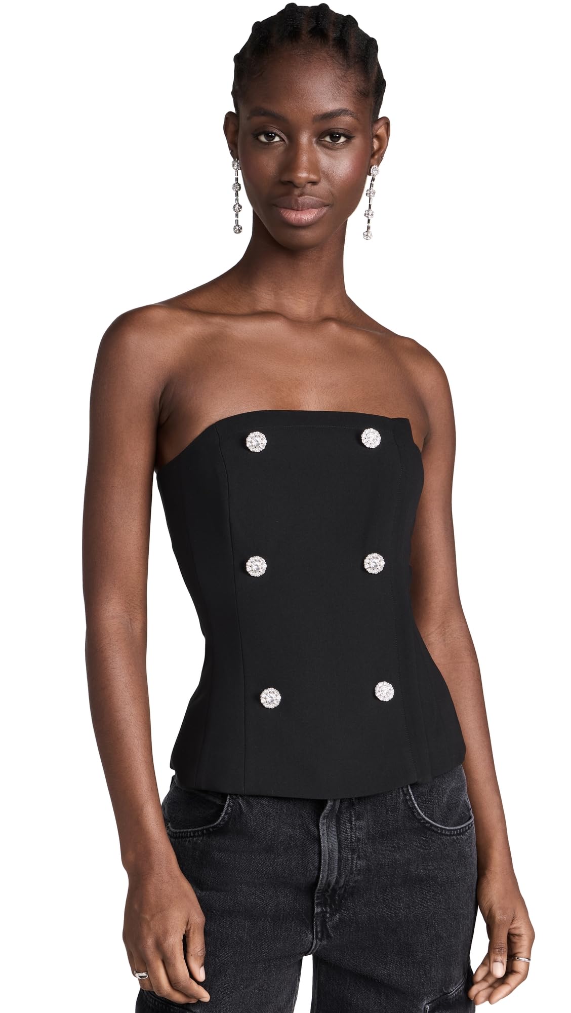 LAGENCE Womens Fay Strapless Bustier Black Size 8