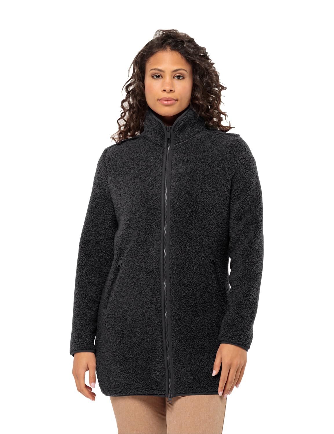 Jack Wolfskin Women's High Curl Fleece Coat - Black