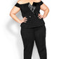 City Chic Women's Plus Size Jumpsuit Sexy Tuxe, Black, 22