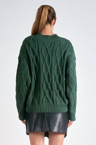 Elan - Crewneck Cable Knit Sweater