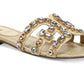 Sam Edelman Women's Bay Embellished Cutout Slide Sandal Brown Size 7.5 M