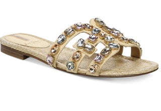 Sam Edelman Women's Bay Embellished Cutout Slide Sandal Brown Size 7.5 M