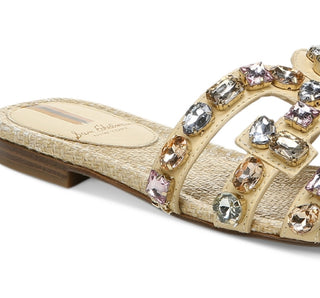 Sam Edelman Women's Bay Embellished Cutout Slide Sandal Brown Size 7.5 M