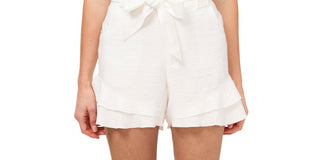 CeCe Women's Tiered Ruffle Belted Shorts Brown Size 6